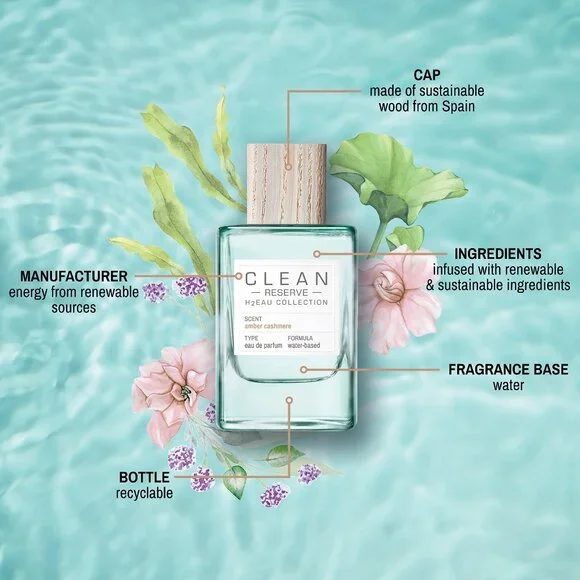 Clean Reserve H2EAU Amber Cashmere Scent 3.4oz